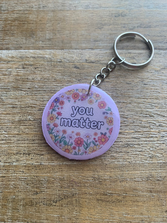 You Matter FLAW Lavender Polymer Clay Keychain