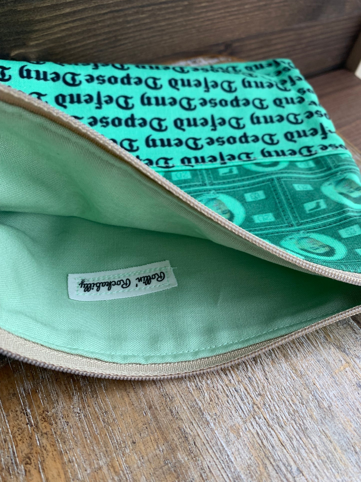 Luigi Deny Defend Depose Green Makeup Bag Zipper Pouch