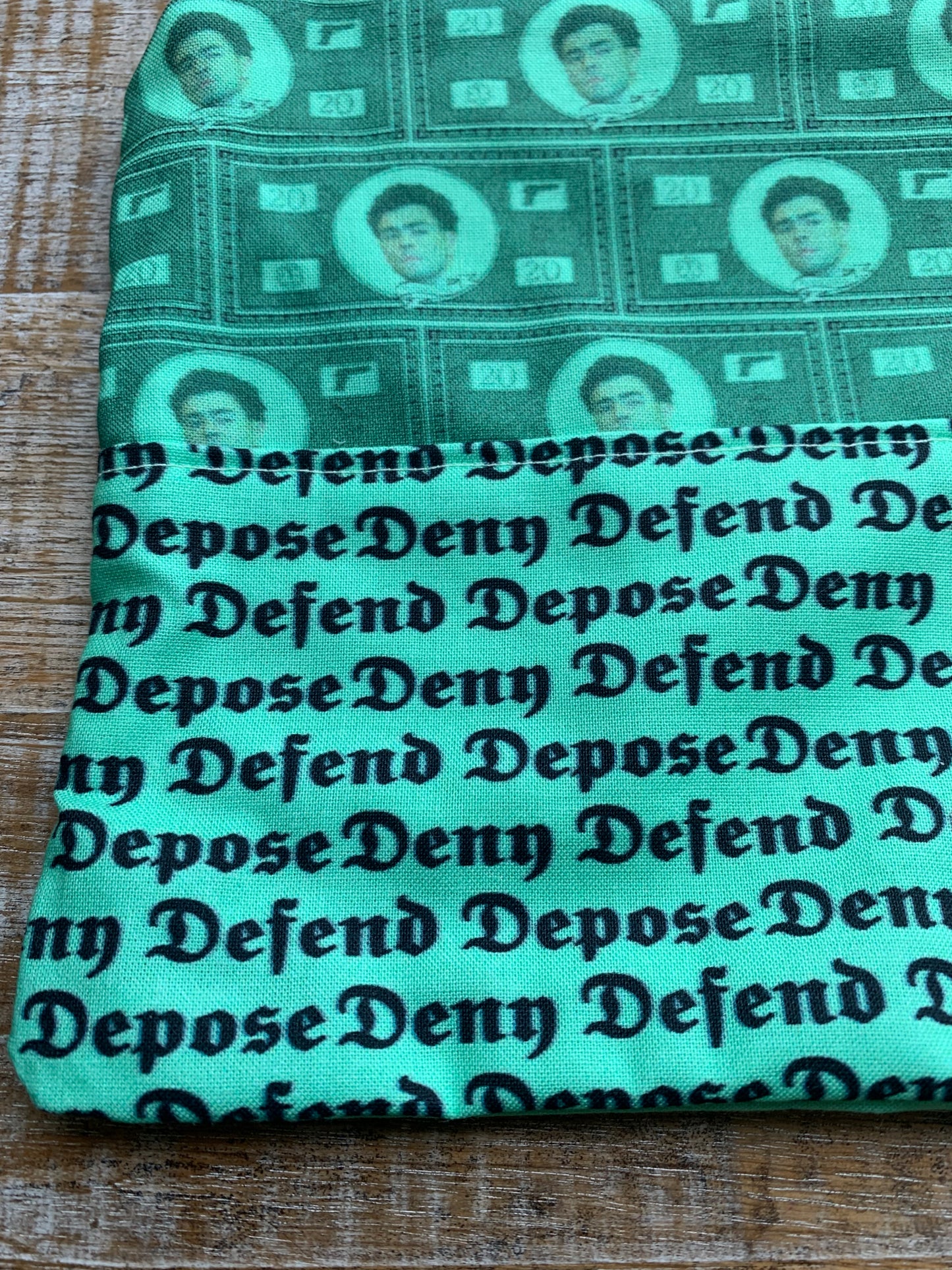 Luigi Deny Defend Depose Green Makeup Bag Zipper Pouch