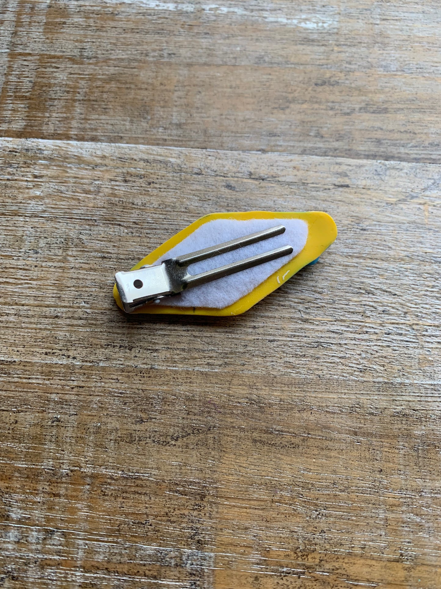 Eat The Rich Polymer Clay Hair Clip Leftist Checkerboard Hair Accessory
