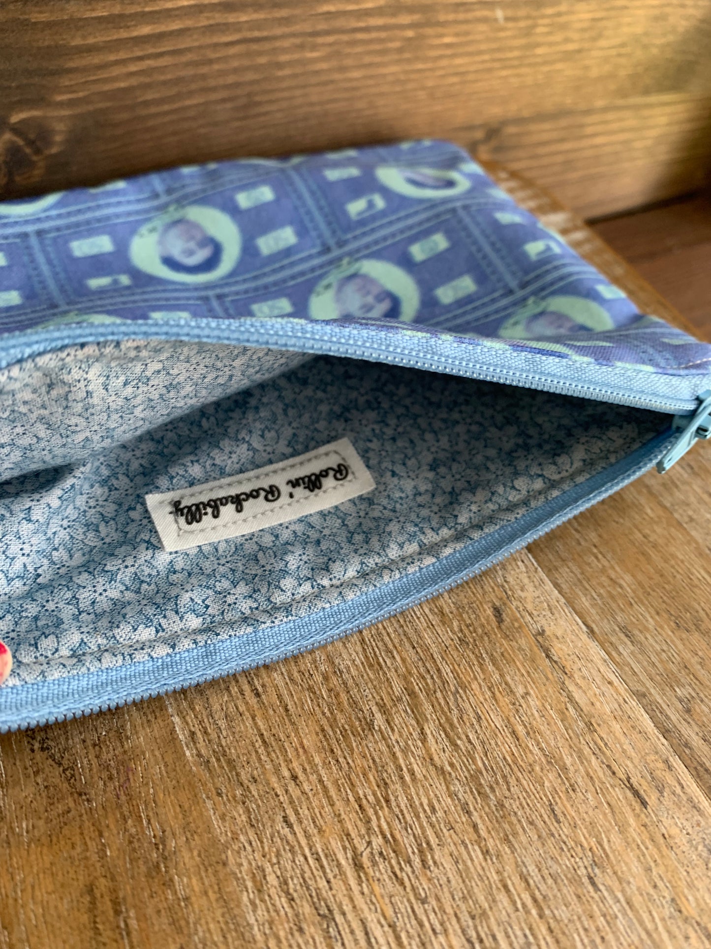 Luigi Blue Money Deny Defend Depose Wallet Zipper Pouch Bag