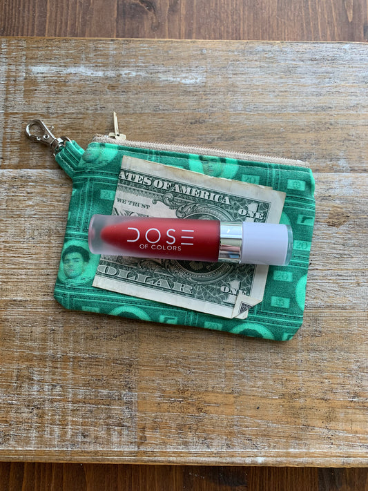 Luigi Deny Defend Depose Green with Keychain Coin Purse Zipper Pouch