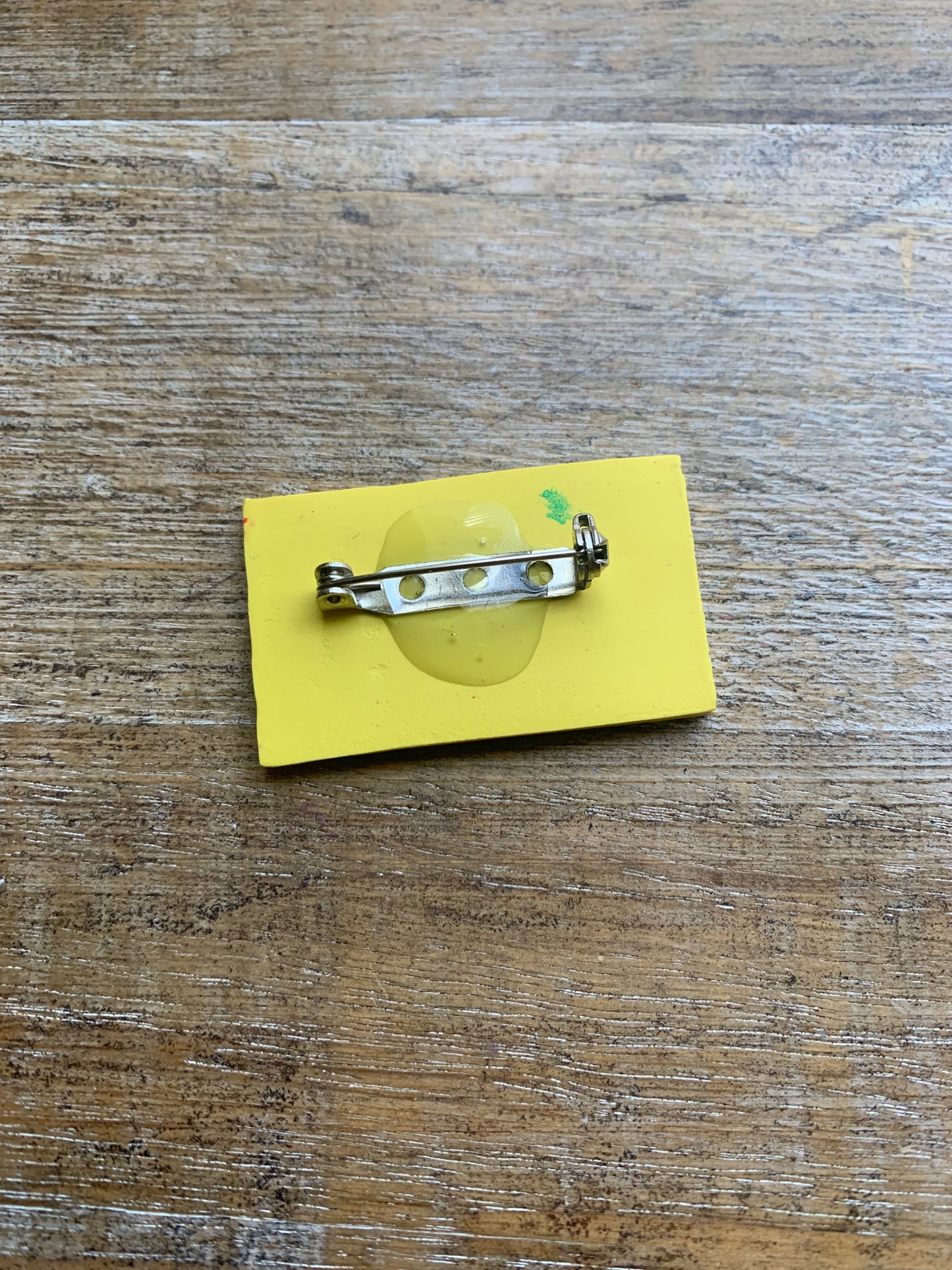 Eat the Rich Yellow Polymer Clay Liberal Protest Pin Painted Brooch