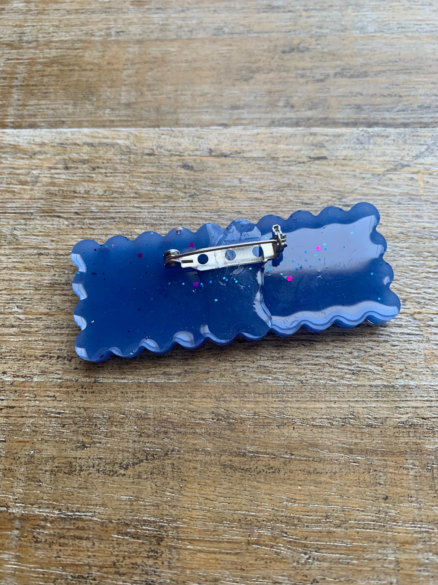 Fuck Trump Blue Glitter Pin Brooch Resin Anti Trump Fuck MAGA Protest Statement Pin