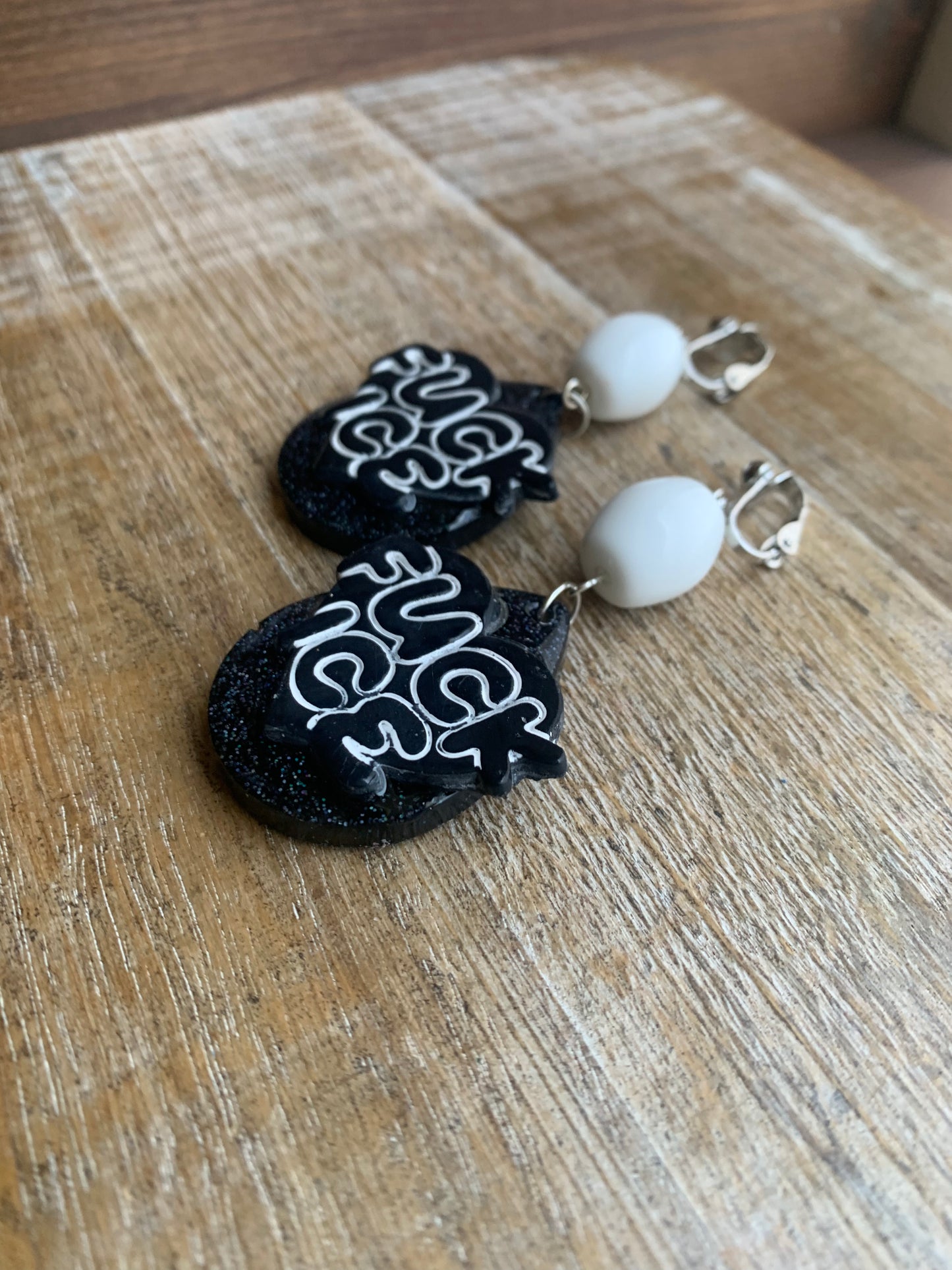 Fuck Ice Protest Activist Clip On Earrings Liberal Earrings Black & White Gothic Ear Hangers