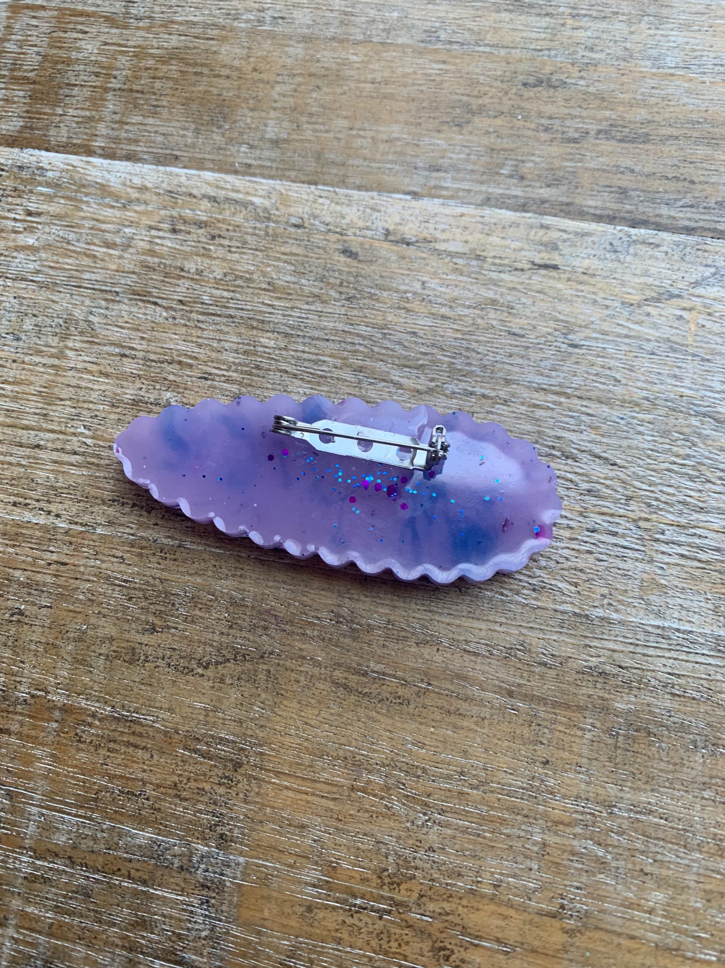 Fuck Ice Purple Glitter Pin Painted Brooch Resin Anti Ice Protest Statement Pin