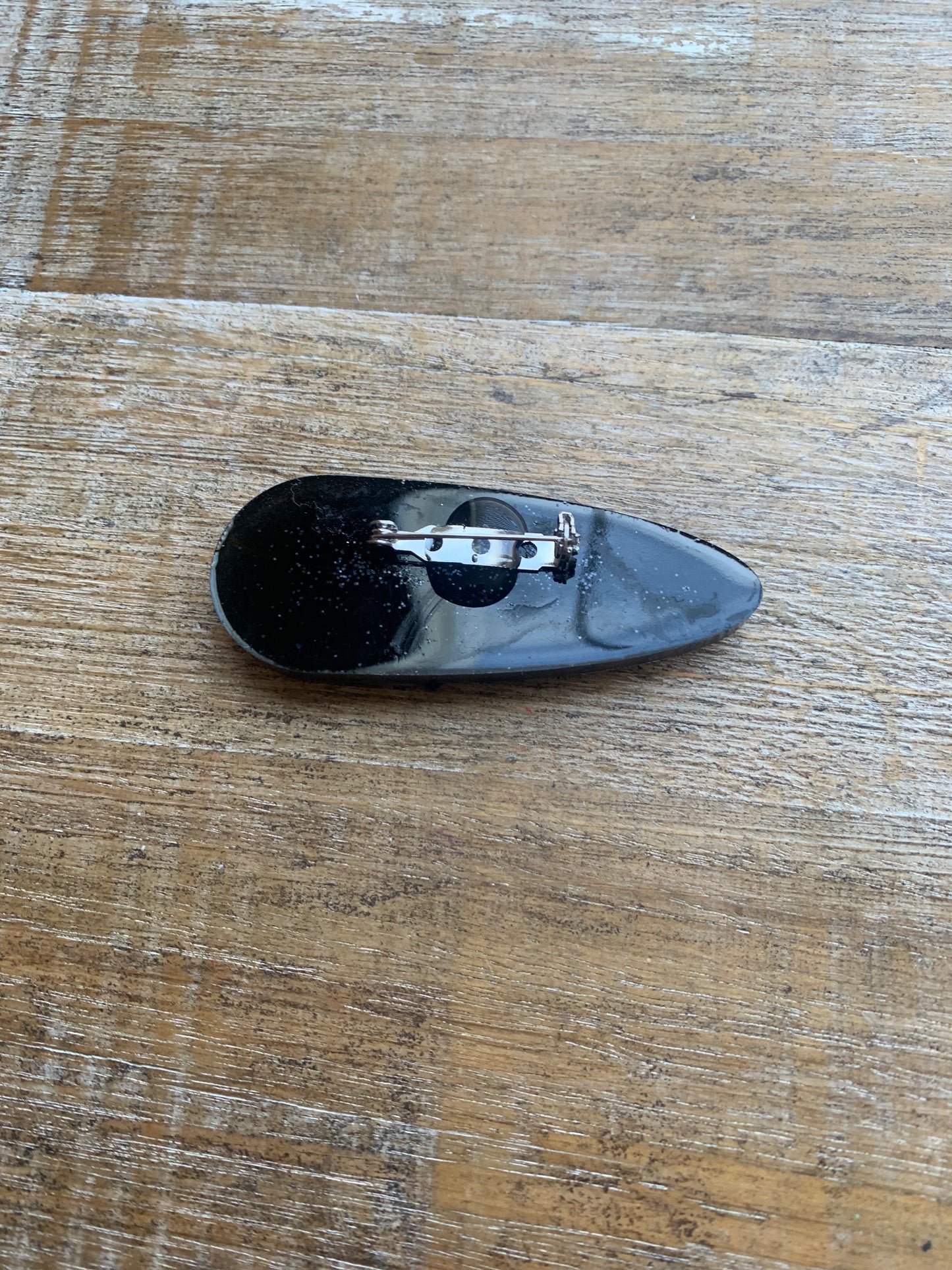 Fuck Ice Black Glitter Pin Painted Brooch Resin Anti Ice Protest Statement Pin with Rhinestones