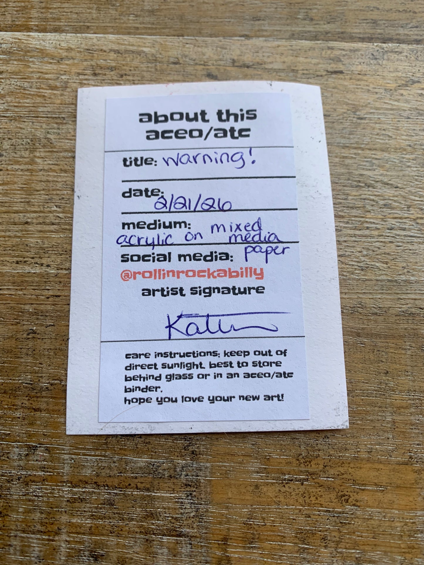 Original ACEO Acrylic Painting 2.5x3.5 The President of the United States is a Pedophile “WARNING!”