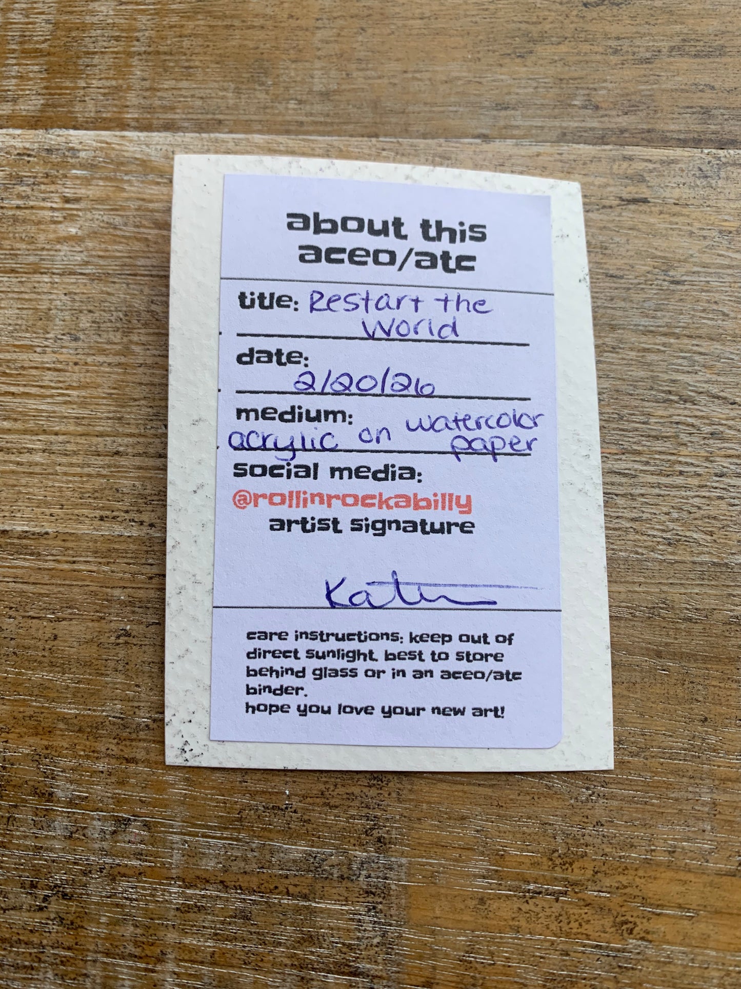 Original ACEO Acrylic Painting 2.5x3.5 The World is Being Ran by Pedophiles “Restart the World”