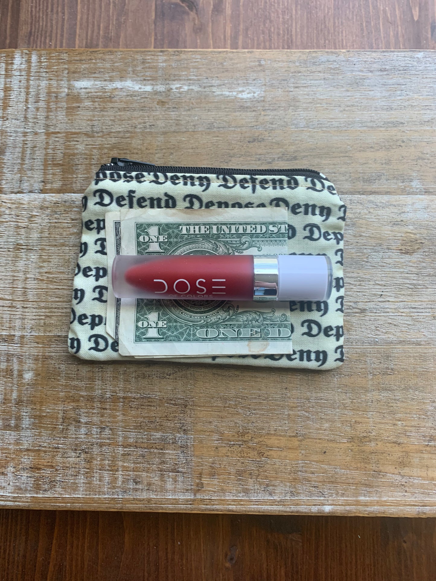 As-Is Deny Defend Depose Pale Yellow Luigi Coin Purse Zipper Bag