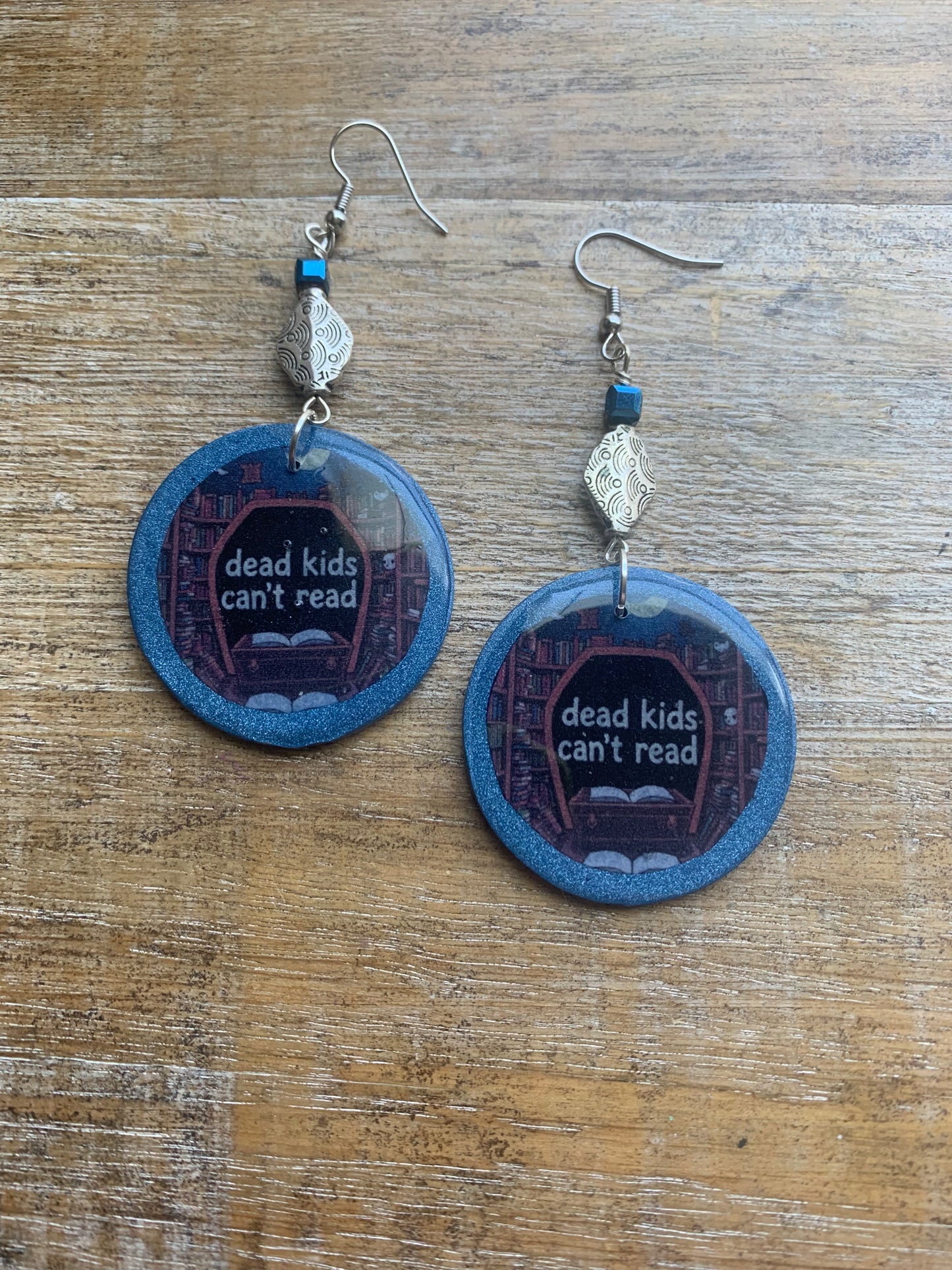 Dead Kids Can’t Read Earrings Clay Tunnel Gauge Earrings Gun Control Clip On Earrings