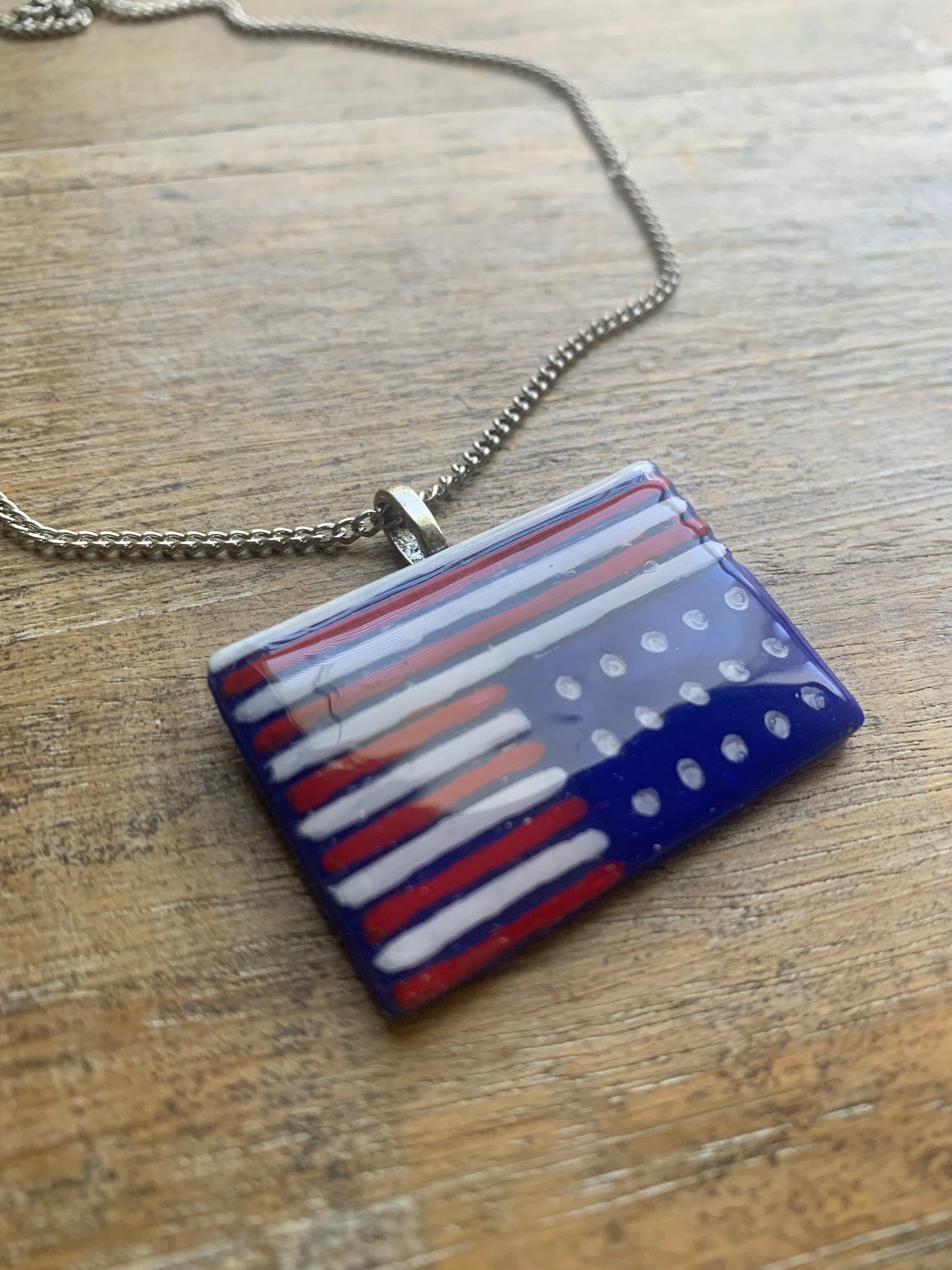 American Flag in Distress Necklace Fdt Anti-Trump America USA Flag Upside Down