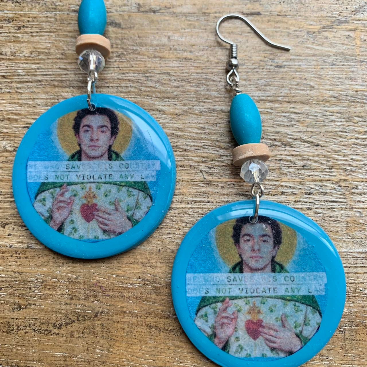 He Who Saves His Country Does Not Violate Any Law Earrings Luigi Polymer Clay Clip On Tunnel Gauge Earrings