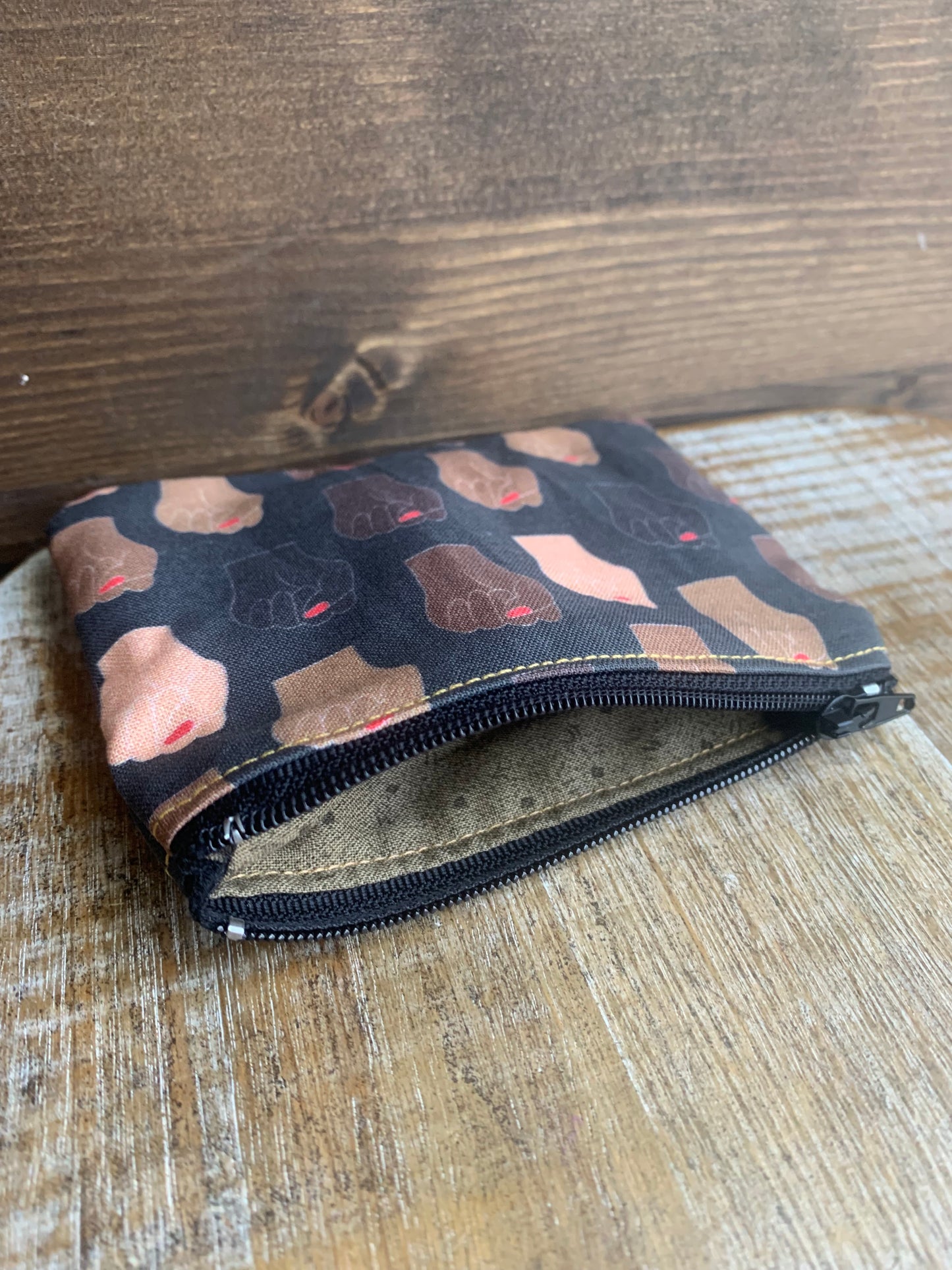 Women Empowerment Activist Fist Coin Purse Zipper Pouch Black Lives Matter Bag