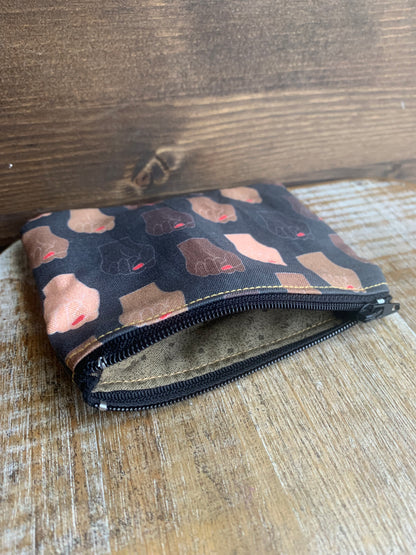 Women Empowerment Activist Fist Coin Purse Zipper Pouch Black Lives Matter Bag