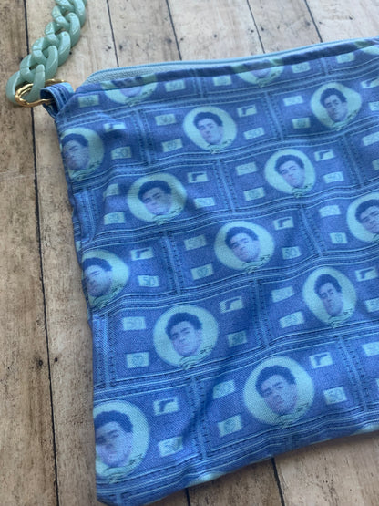 Deny Defend Depose Luigi Blue Liberal Crossbody Purse Light Cotton Pouch Bag Universal Healthcare Democrat Money Sky Blue Pastel Crossbody Bag