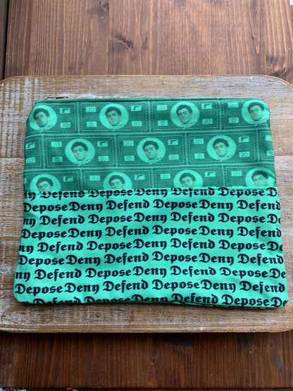 Luigi Deny Defend Depose Green Makeup Bag Zipper Pouch