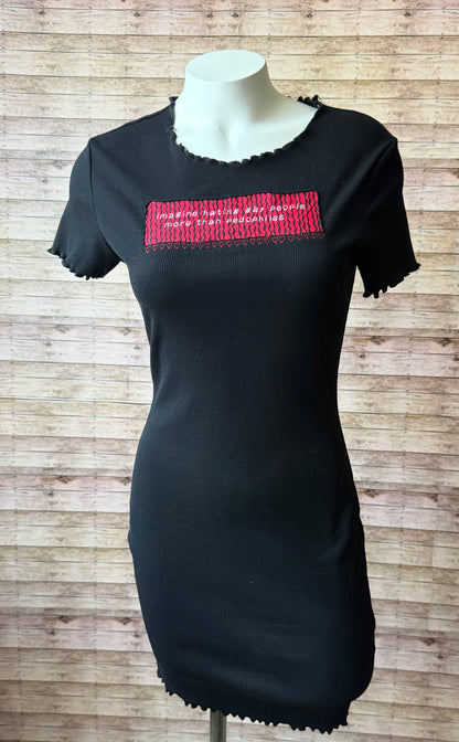 Imagine Hating Gay People More Than Pedophiles Reclaimed Upcycled Black Bodycon Dress Size M Womens