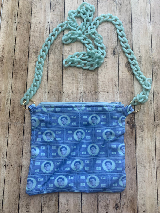 Deny Defend Depose Luigi Blue Liberal Crossbody Purse Light Cotton Pouch Bag Universal Healthcare Democrat Money Sky Blue Pastel Crossbody Bag