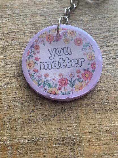 You Matter FLAW Lavender Polymer Clay Keychain
