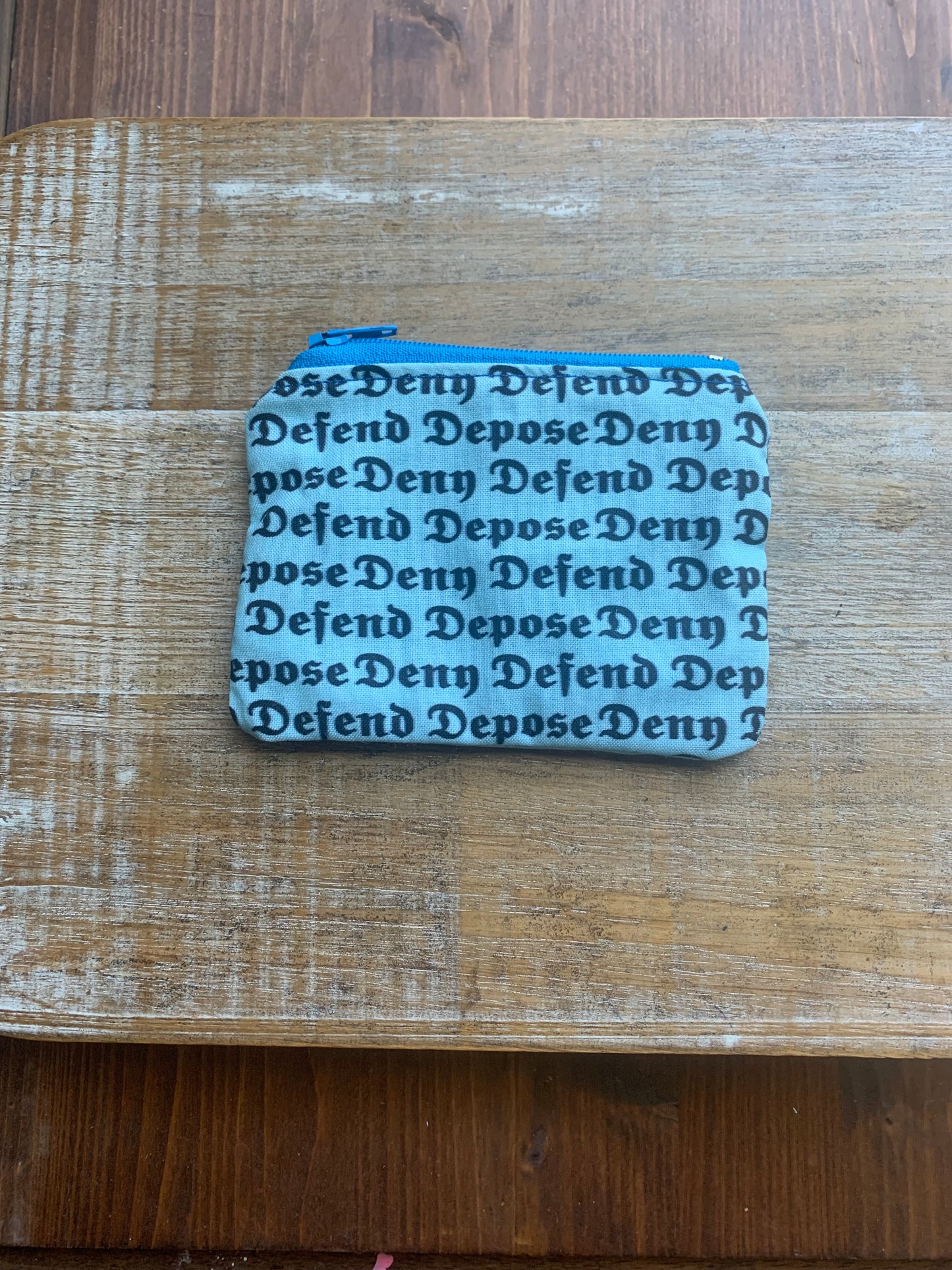 Deny Defend Depose Blue Luigi Coin Purse Zipper Bag