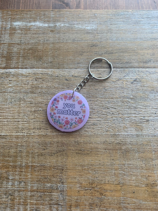 You Matter FLAW Lavender Polymer Clay Keychain