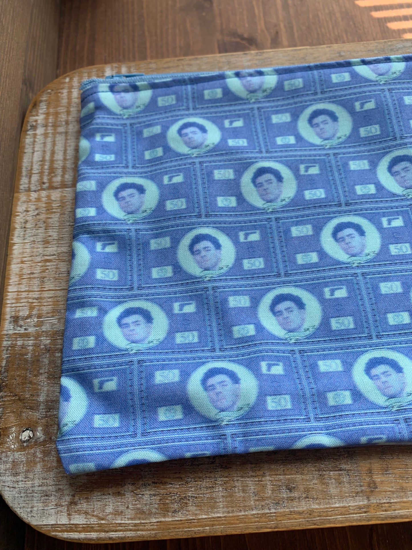 Luigi Blue Deny Defend Depose Makeup Cosmetic Bag Zipper Pouch