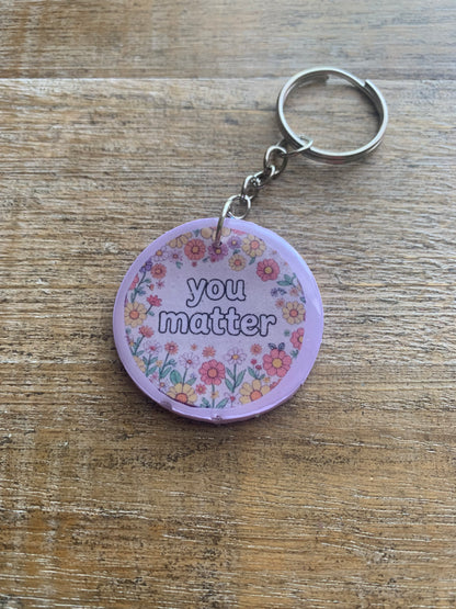 You Matter FLAW Lavender Polymer Clay Keychain