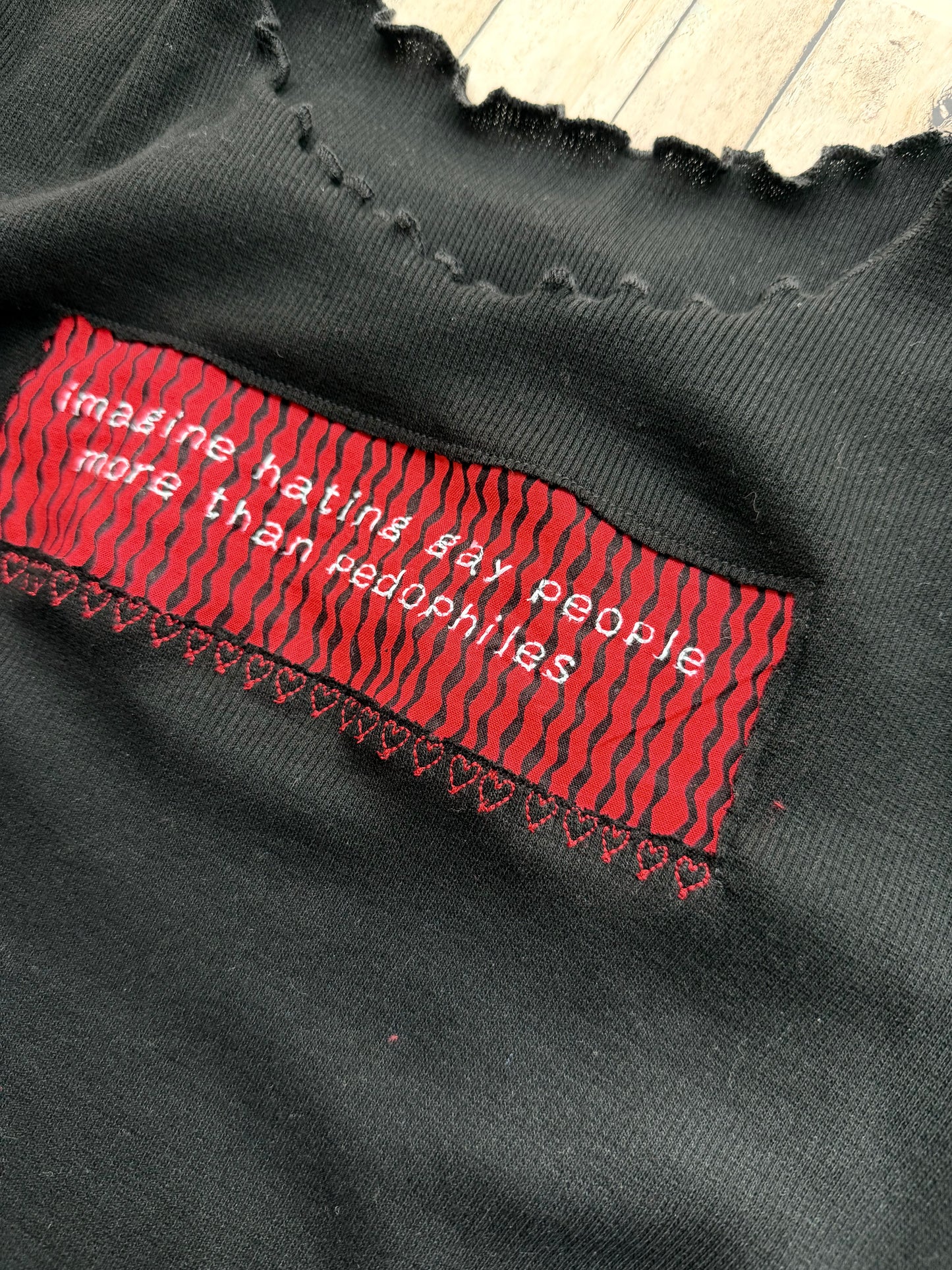 Imagine Hating Gay People More Than Pedophiles Reclaimed Upcycled Black Bodycon Dress Size M Womens
