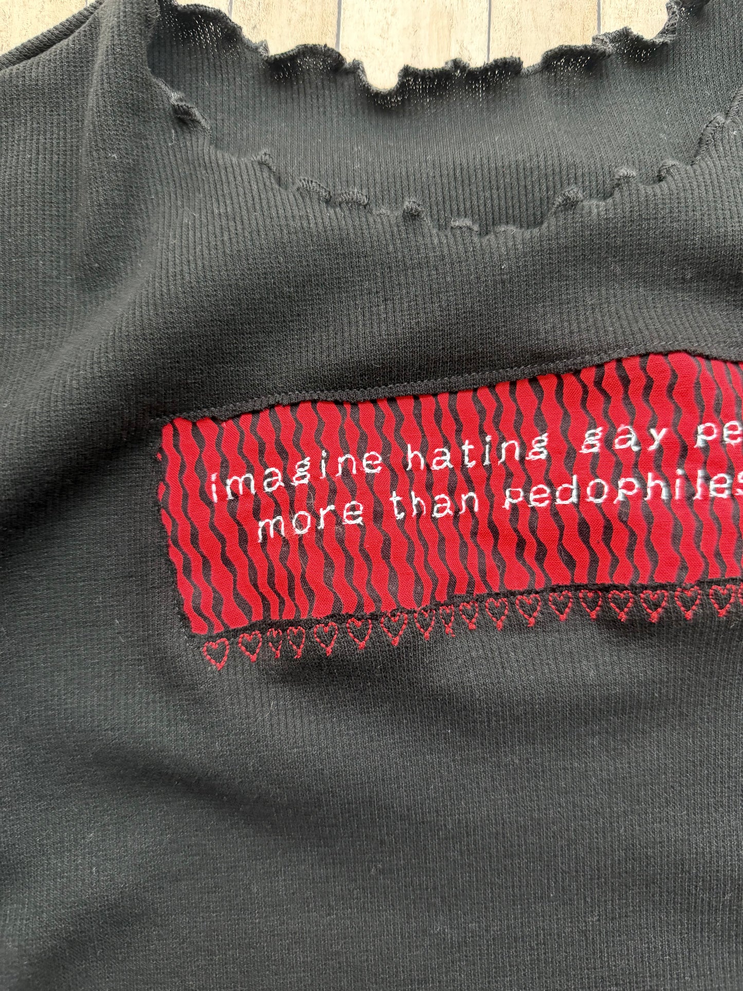 Imagine Hating Gay People More Than Pedophiles Reclaimed Upcycled Black Bodycon Dress Size M Womens