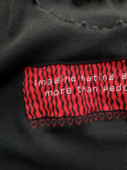Imagine Hating Gay People More Than Pedophiles Reclaimed Upcycled Black Bodycon Dress Size M Womens