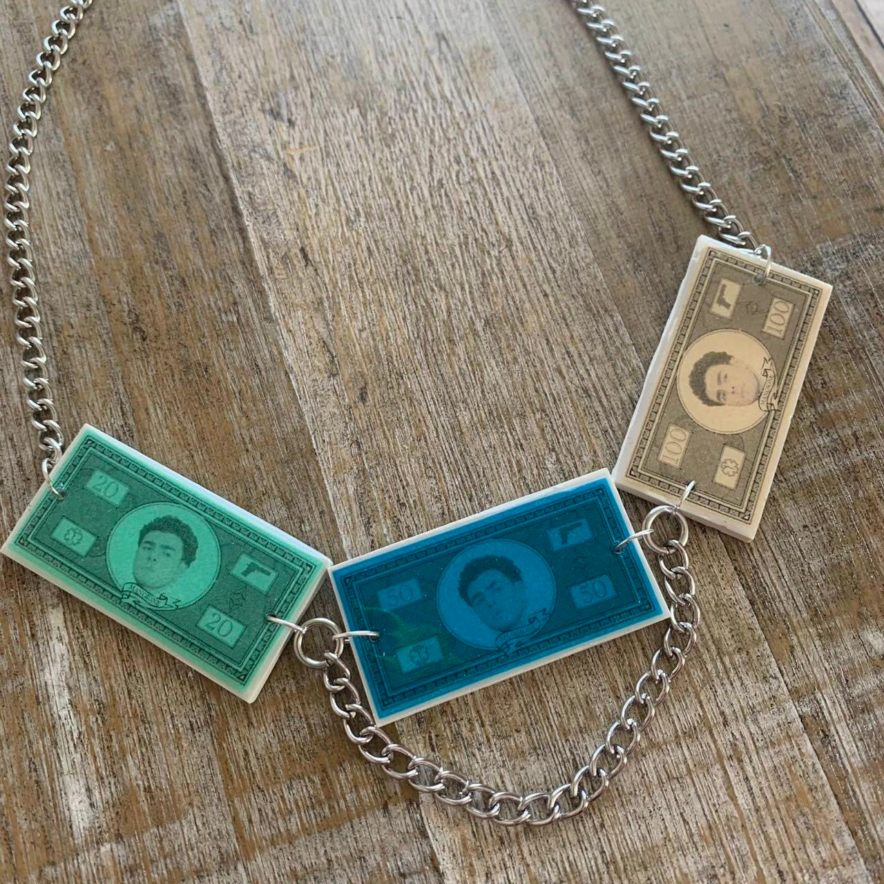 Luigi Money Statement Clay Necklace Free Luigi Deny Defend Depose