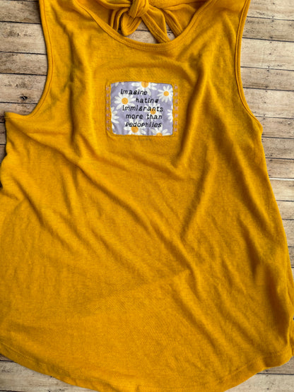 Imagine Hating Immigrants More Than Pedophiles Reclaimed Upcycled Tank Top Sleeveless Shirt Size S Womens