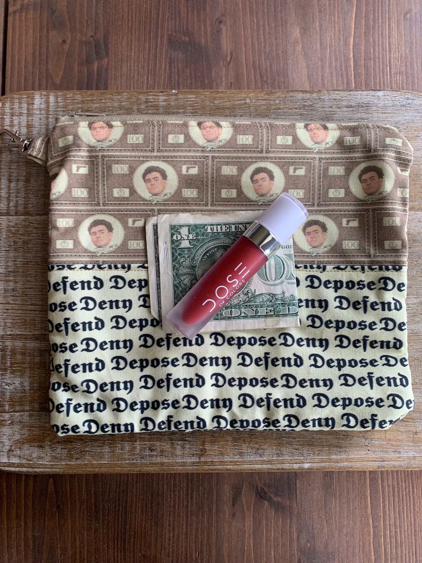 Luigi Yellow Deny Defend Depose Makeup Cosmetic Bag Zipper Pouch