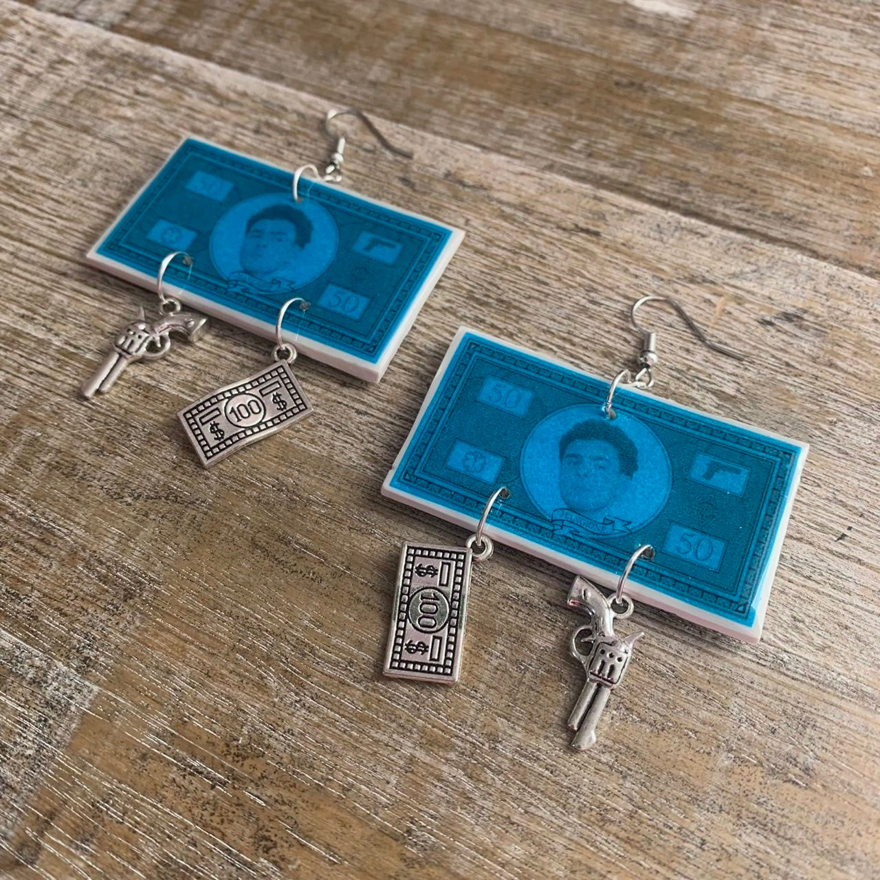 Free Luigi Money Earrings Activist Polymer Clay Revolution Clip On Earrings Ear Hangers