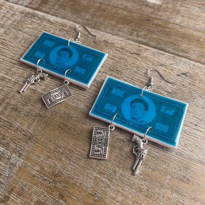 Free Luigi Money Earrings Activist Polymer Clay Revolution Clip On Earrings Ear Hangers