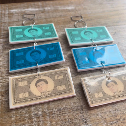 Free Luigi Money Earrings Activist Polymer Clay Revolution Clip On Earrings Ear Hangers