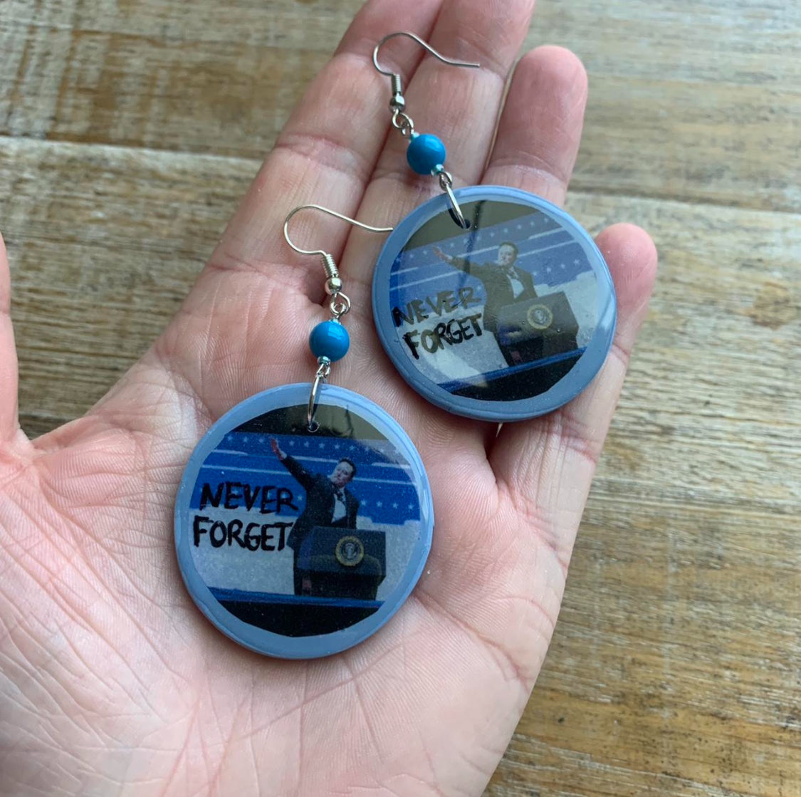 Fuck Elon Never Forget Protest Activist Earrings Elon is a Nazi Clip On Ear Hangers