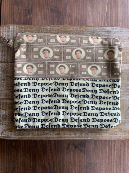 Luigi Yellow Deny Defend Depose Makeup Cosmetic Bag Zipper Pouch