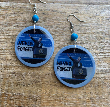 Fuck Elon Never Forget Protest Activist Earrings Elon is a Nazi Clip On Ear Hangers
