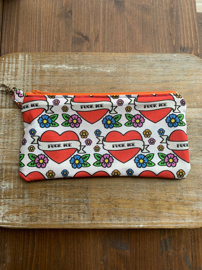 Fuck ICE Keychain Traditional Tattoo Wallet Zipper Pouch Bag