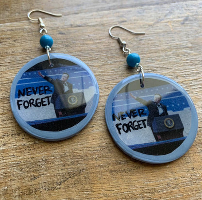 Fuck Elon Never Forget Protest Activist Earrings Elon is a Nazi Clip On Ear Hangers