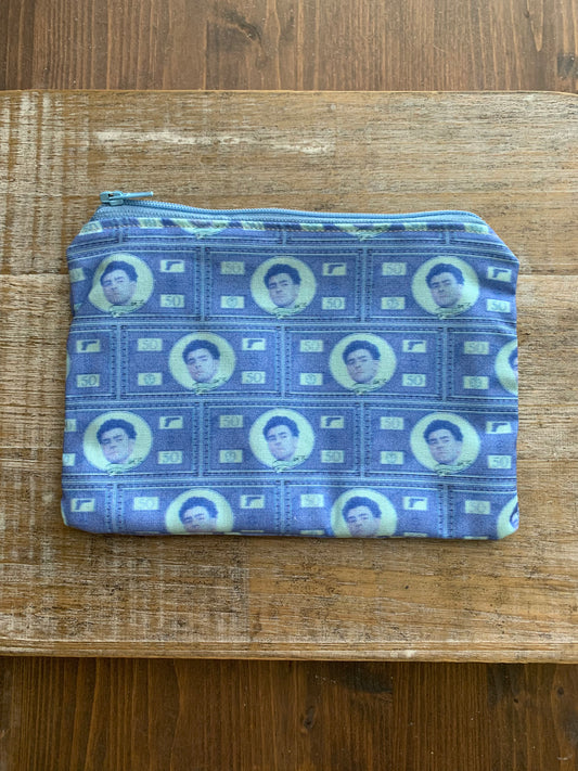 Luigi Blue Money Deny Defend Depose Wallet Zipper Pouch Bag