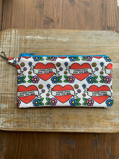 Women Don’t Owe You Shit Keychain Traditional Tattoo Wallet Zipper Pouch Bag
