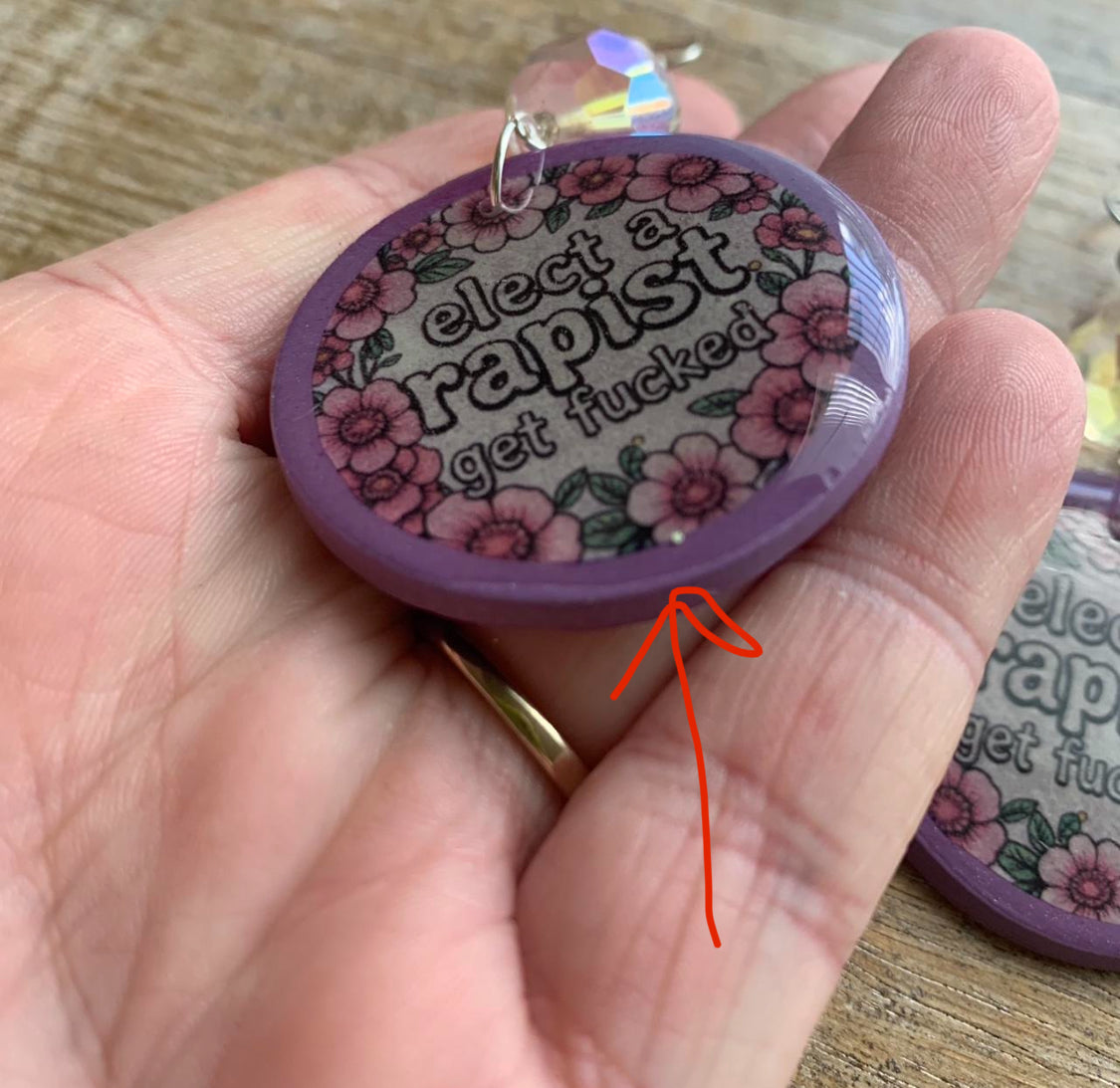 As-Is Elect A Rapist Get Fucked Clay Protest Activist Earrings Clip On Earrings FDT Ear Hangers