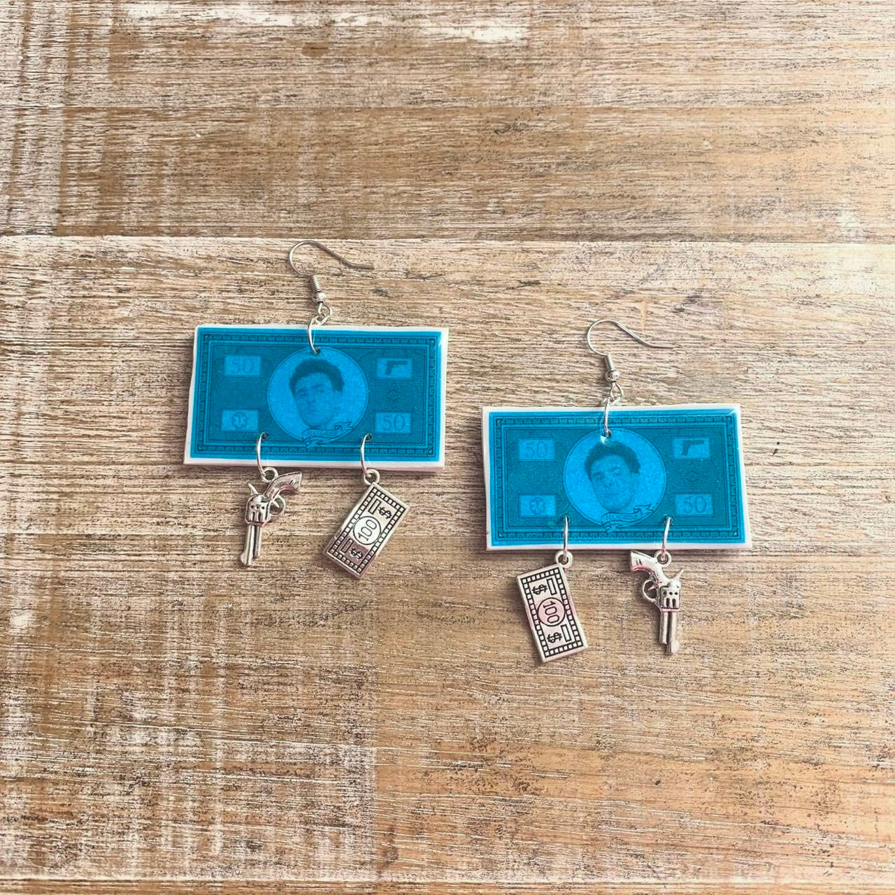 Free Luigi Money Earrings Activist Polymer Clay Revolution Clip On Earrings Ear Hangers