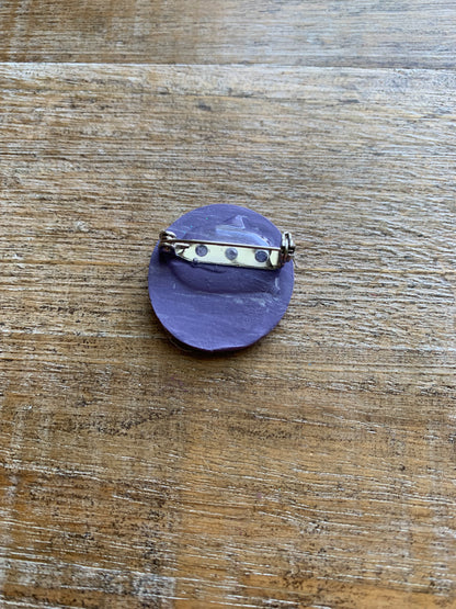 Eat the Rich Purple Polymer Clay Liberal Protest Pin