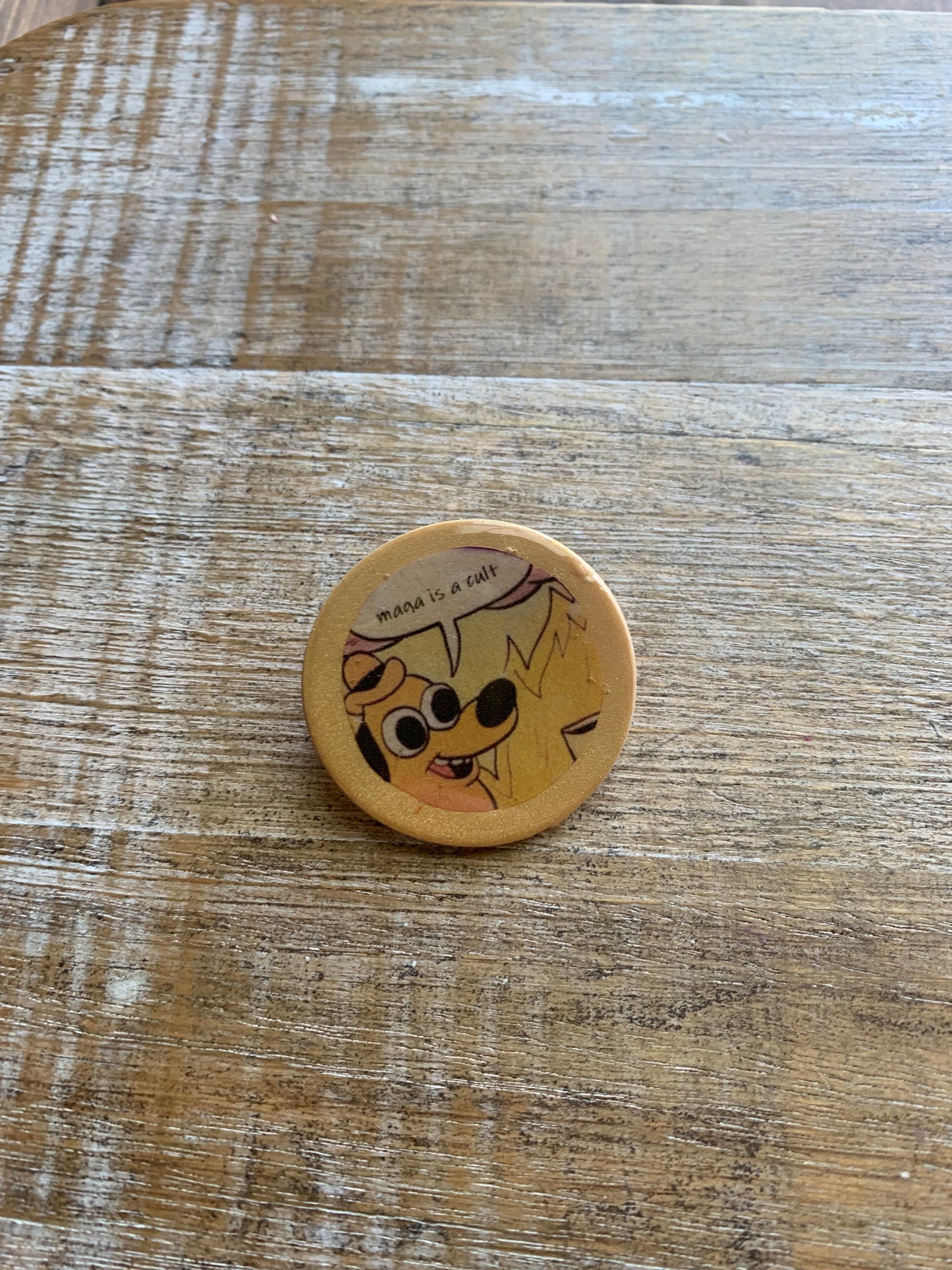 MAGA is a Cult Fire Dog Meme Polymer Clay Pin