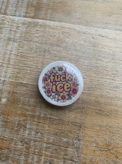 Fuck ICE Floral Polymer Clay Fridge Magnet