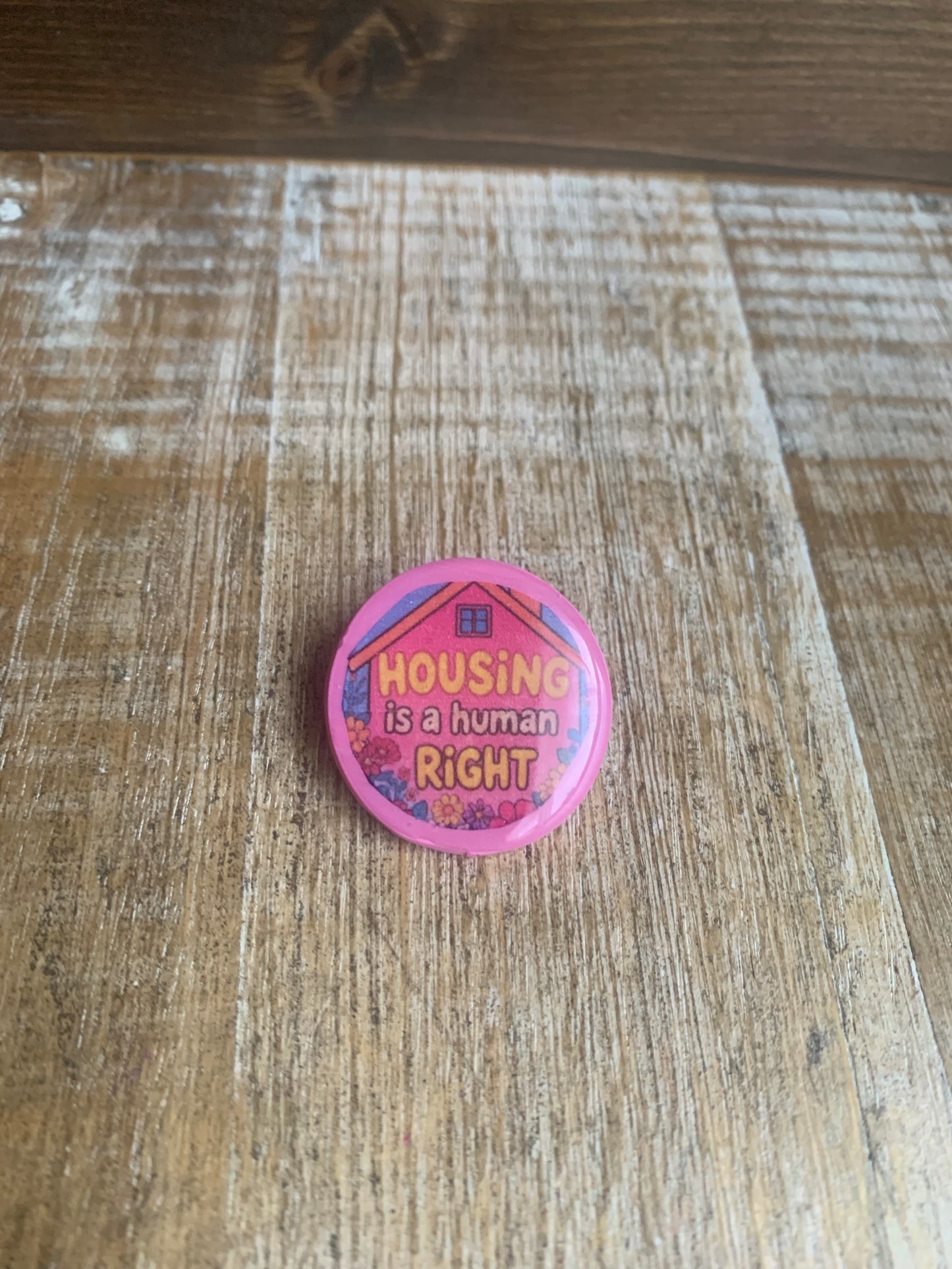 As-Is Housing is a Human Right Polymer Clay Pin